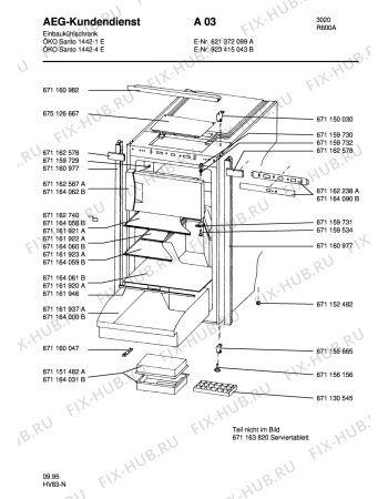 Взрыв-схема холодильника Aeg S1442-4 E - Схема узла Housing 001